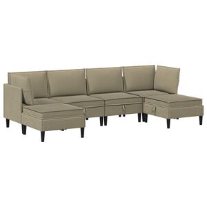 vidaXL Juego de muebles de sal&oacute;n 6 uds. Caqui Tela