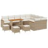 vidaXL Conjunto de sofá de jardín 13 pcs Beige Rattan de Poliéster