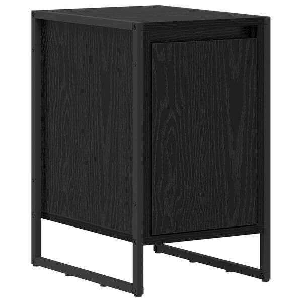 vidaXL Mesa de Noche Roble Negro 39,5 x 30 x 50 cm