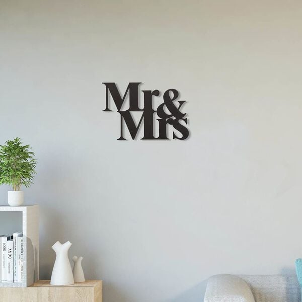 Homemania Adorno de pared Words Love acero negro 50x35 cm