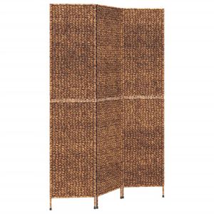 vidaXL Biombo de 3 paneles jacinto de agua marr&oacute;n 122x180 cm