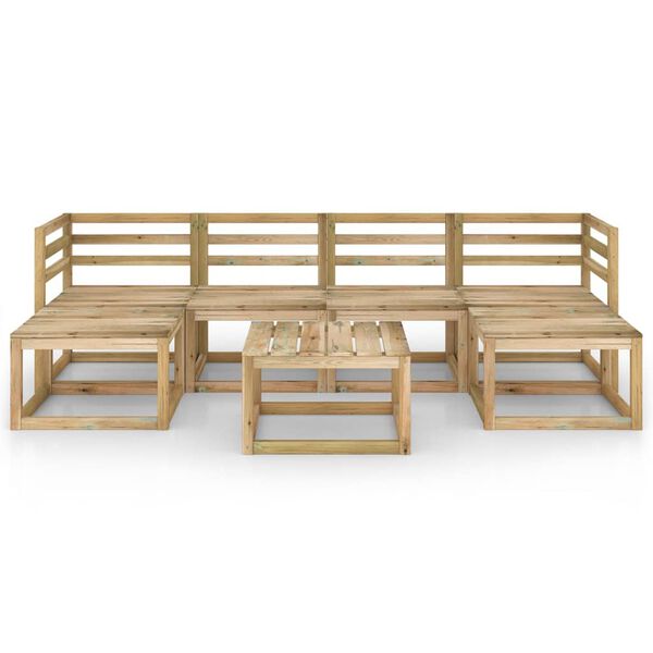 vidaXL Set de muebles de jard&iacute;n 7 pzas madera de pino impregnada verde