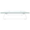 vidaXL Soporte de monitor vidrio templado y metal blanco 80x35x8 cm