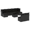 vidaXL Set de sof&aacute;s de jard&iacute;n 10 pzas cojines rat&aacute;n sint&eacute;tico negro