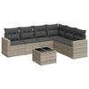 vidaXL Set de sof&aacute;s de jard&iacute;n 7 pzas con cojines rat&aacute;n PE gris claro
