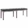 vidaXL Banco lino y madera maciza gris oscuro 150x40x48 cm