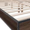 vidaXL Estructura cama madera ingenier&iacute;a metal marr&oacute;n roble 140x200 cm