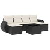 vidaXL Set de comedor de jard&iacute;n 7 pzas y cojines rat&aacute;n sint&eacute;tico negro