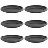 vidaXL Bandeja Redonda para Flores 6 uds. Negro &Oslash; 15,5 x 2 cm Pl&aacute;stico