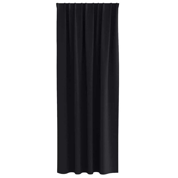 vidaXL Cortinas Opacas con Anillas 2 pcs Negro 245 x 140 cm Poliéster