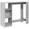 vidaXL Mesa alta con estante gris Sonoma 124x46x103,5 cm