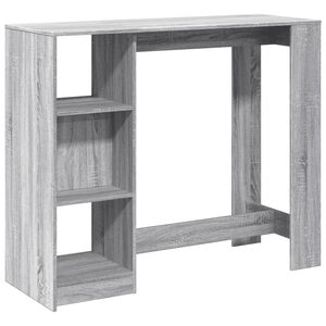 vidaXL Mesa alta con estante gris Sonoma 124x46x103,5 cm