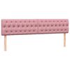 vidaXL Cama box spring con colch&oacute;n y LED terciopelo rosa 180x210 cm