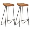 vidaXL Taburetes de cocina 2 unidades madera maciza de acacia