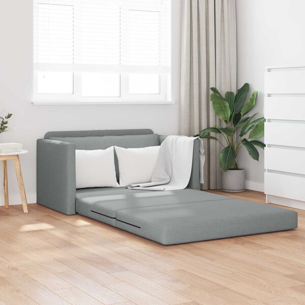 vidaXL Sof&aacute; Cama Plegable 110cm Gris Claro tela
