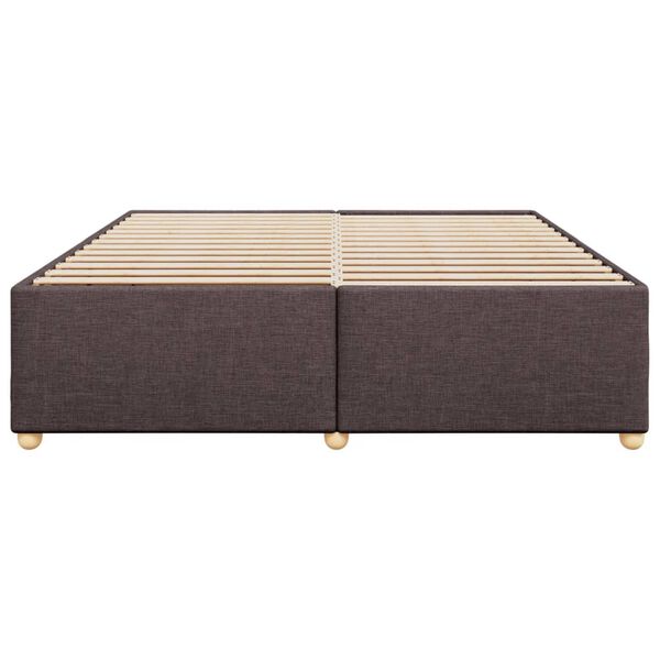vidaXL Cama sin colch&oacute;n tela marr&oacute;n oscuro 200x200 cm