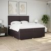 vidaXL Cama box spring con colch&oacute;n tela marr&oacute;n oscuro 200x200 cm