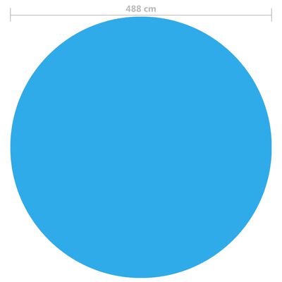 Cubierta redonda de PE de piscina, azul, 488 cm