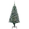 vidaXL &Aacute;rbol de Navidad helado con LEDs, bolas y pi&ntilde;as 210 cm