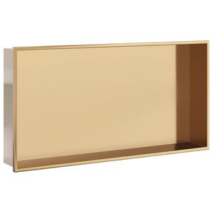 vidaXL Hornacina ducha acero inoxidable dorado cepillado 62x32x9 cm