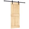 vidaXL Puerta Corredera Natural y negro 80 x 210 cm