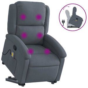 vidaXL Sill&oacute;n reclinable de masaje elevable terciopelo gris oscuro