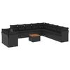vidaXL Set de sof&aacute;s de jard&iacute;n 12 piezas cojines rat&aacute;n sint&eacute;tico negro
