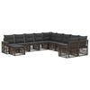 vidaXL Conjunto de sof&aacute;s de jard&iacute;n 11 uds. Gris y Gris Oscuro