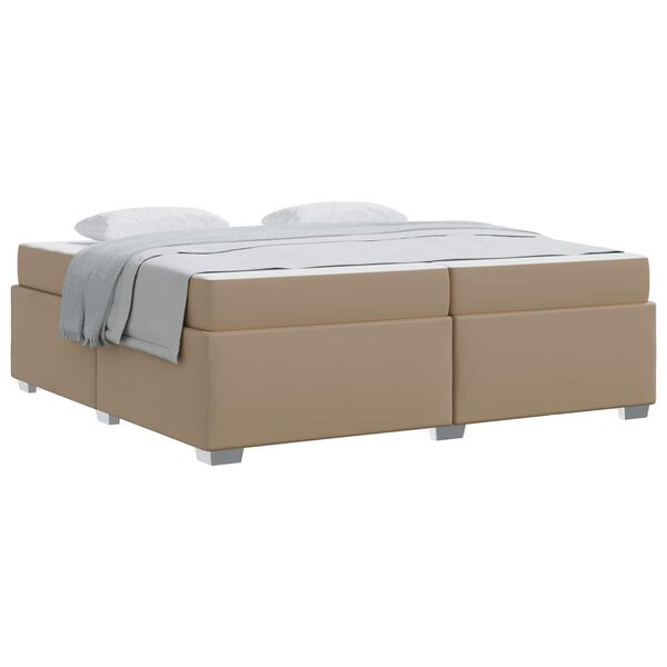 vidaXL Estructura de cama con colch&oacute;n Capuchino 200 x 200 cm tela