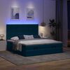 vidaXL Cama otomana con colchones y luces LED azul oscuro 200x200 cm