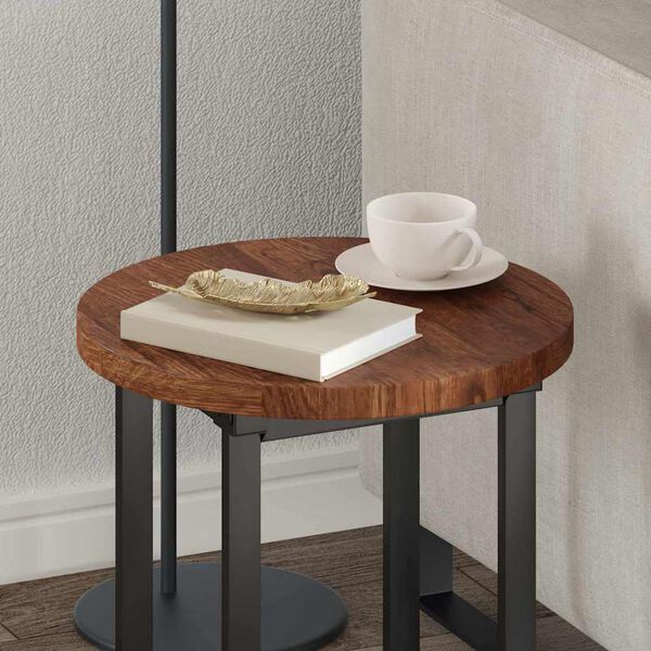 vidaXL Encimera Marrón oscuro Ø 40 x 2.5 cm Madera de roble sólida