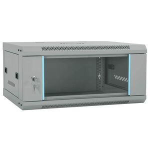 vidaXL Armario de red con almacenamiento Gris 60 x 35 x 28 cm Acero