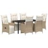 vidaXL Conjunto de Comedor de Jard&iacute;n 7 uds. Beige rat&aacute;n sint&eacute;tico