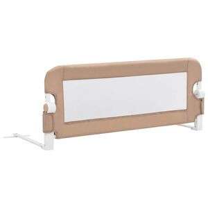 vidaXL Barandilla de seguridad cama de ni&ntilde;o poli&eacute;ster taupe 102x42 cm