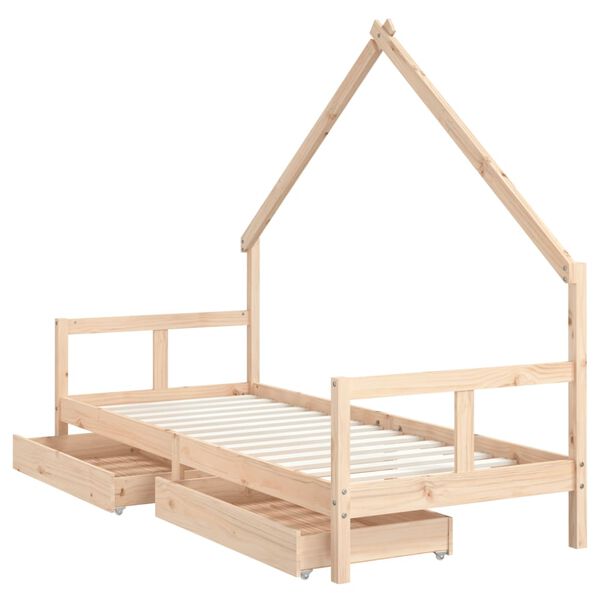 vidaXL Estructura de cama para ni&ntilde;os con cajones madera pino 80x200 cm