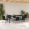 vidaXL Conjunto de Comedor de Jard&iacute;n 7 pcs Negro y Gris