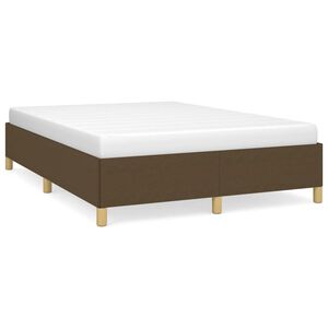 vidaXL Cama sin colch&oacute;n tela marr&oacute;n oscuro 140x190 cm