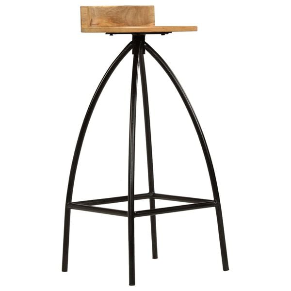 vidaXL Taburetes de barra de cocina 2 unidades madera maciza de mango