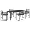 vidaXL Conjunto de Comedor de Jard&iacute;n 5 pcs Negro