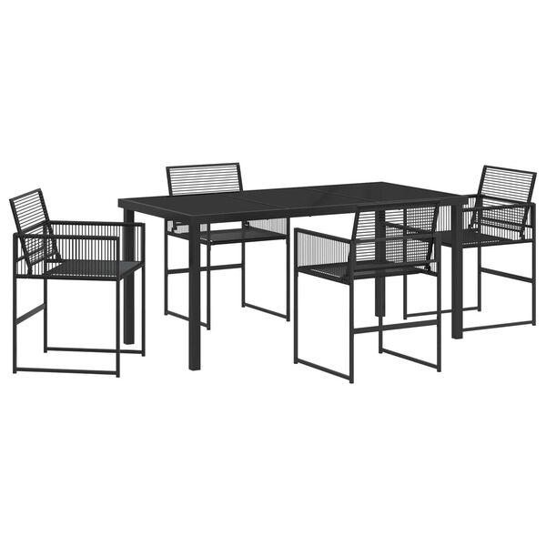 vidaXL Conjunto de Comedor de Jard&iacute;n 5 pcs Negro