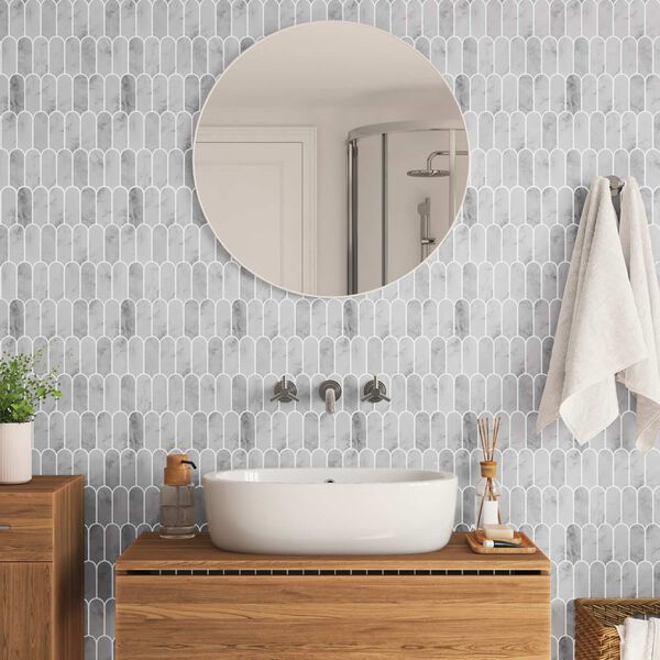 vidaXL Calcoman&iacute;as Decorativas 10 pcs M&aacute;rmol Gris 30 x 30 x 0,8 cm