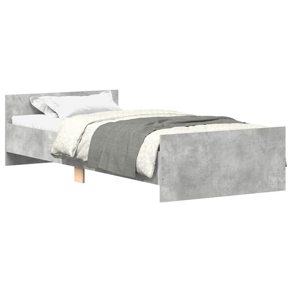 vidaXL Estructura de cama madera de ingenier&iacute;a gris hormig&oacute;n 100x200cm