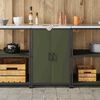 vidaXL Almacenamiento de cocina Verde Oliva 60 x 50 x 92 cm Acero