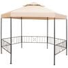 vidaXL P&eacute;rgola/Cenador de jard&iacute;n hexagonal beige 323x265 cm