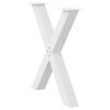 vidaXL Patas para mesa de comedor en forma de X (3 unidades), color blanco, 80 x (72-73) cm, acero
