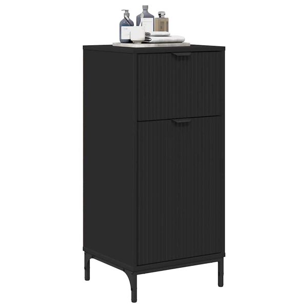 vidaXL Gabinete de Baño con cajón con puerta Negro 39,5 x 36 x 88 cm