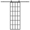 vidaXL Puerta corredera con juego herrajes negro 76x205 cm ESG vidrio