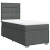 vidaXL Cama box spring con colch&oacute;n tela gris oscuro 90x200 cm
