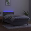 vidaXL Cama box spring colch&oacute;n y LED terciopelo gris claro 90x200 cm