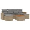 vidaXL Set sof&aacute;s de jard&iacute;n 7 piezas y cojines rat&aacute;n sint&eacute;tico beige